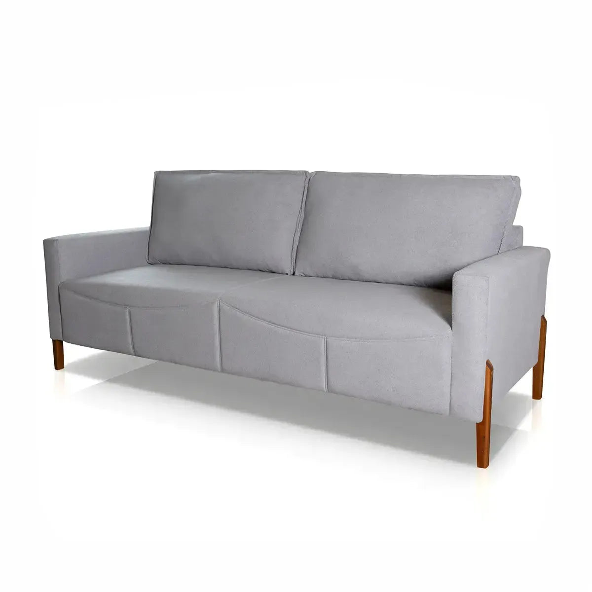 Sofá Living Florença 2,10m Bouclê Cinza