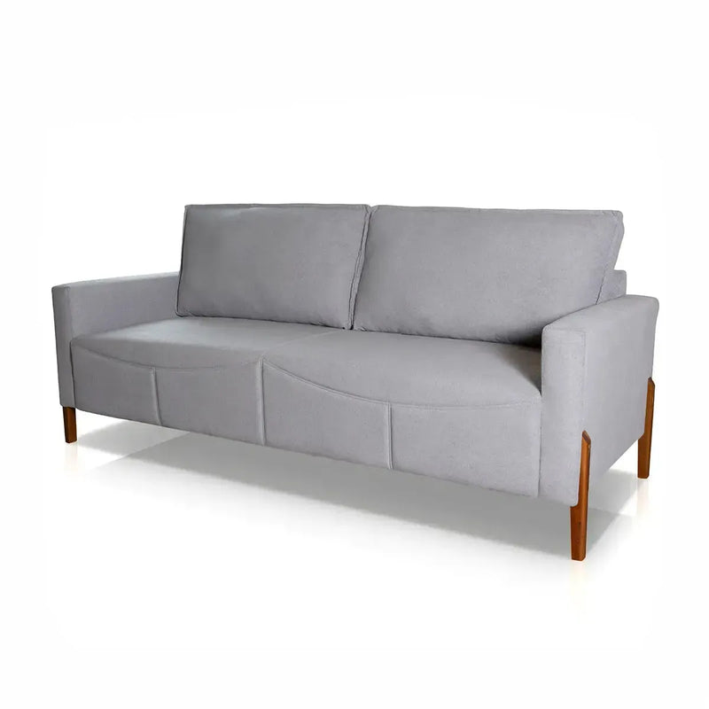 Sofá Living Florença 2,10m Bouclê Cinza