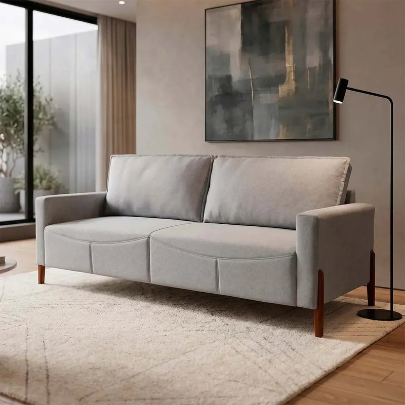 Sofá Living Florença 2,10m Bouclê Cinza