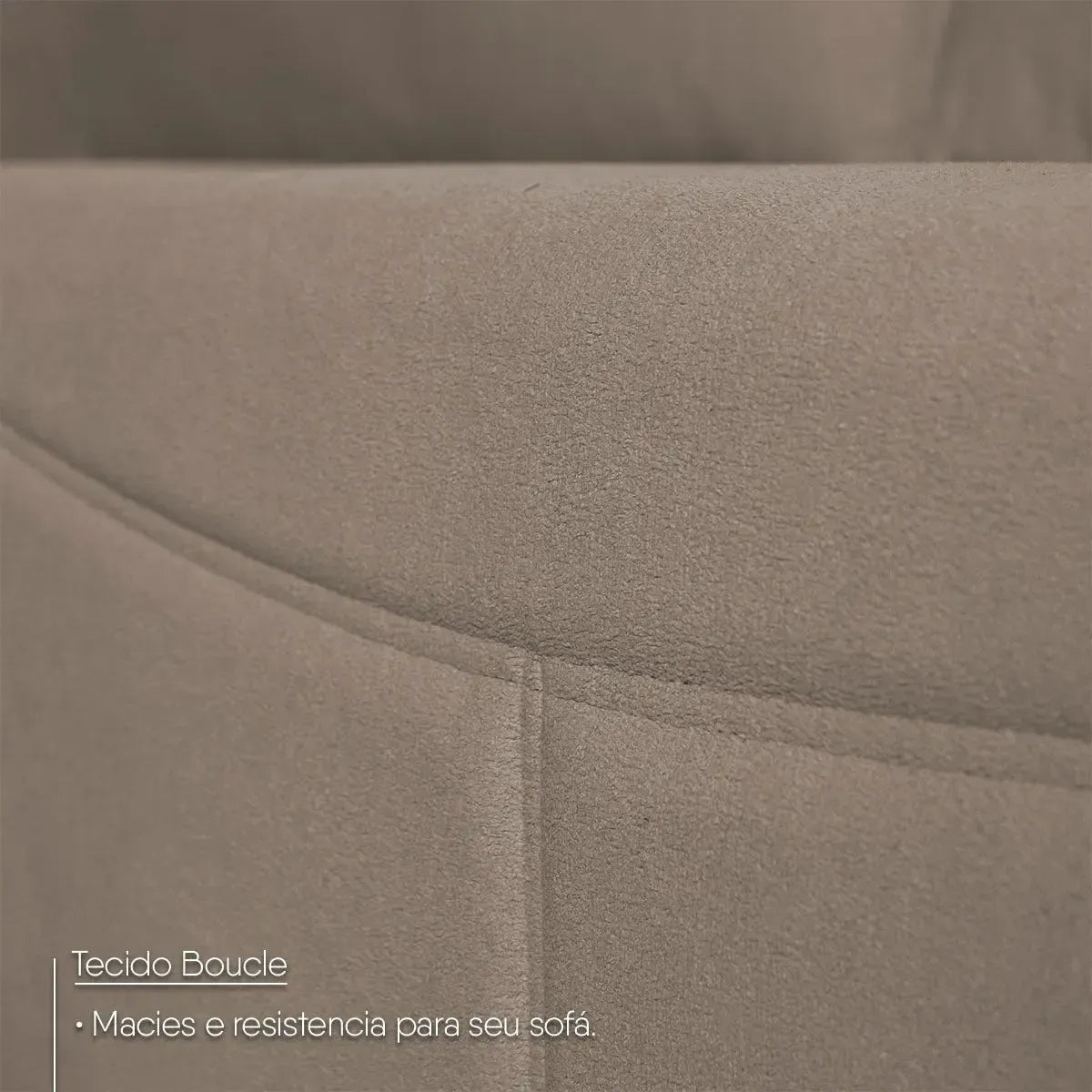 Sofá Living Florença 2,10m Bouclê Marrom