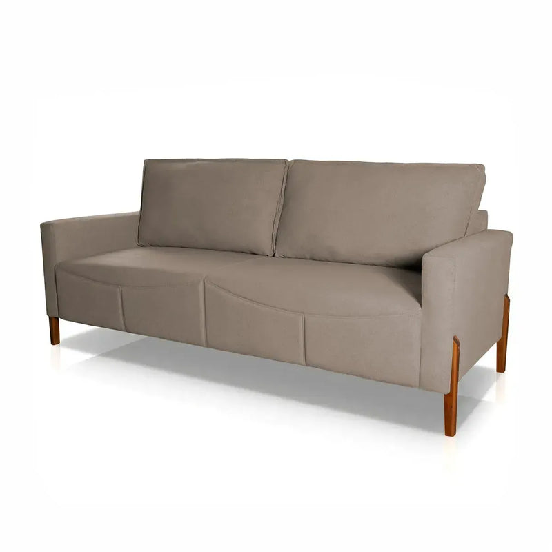 Sofá Living Florença 2,10m Bouclê Marrom