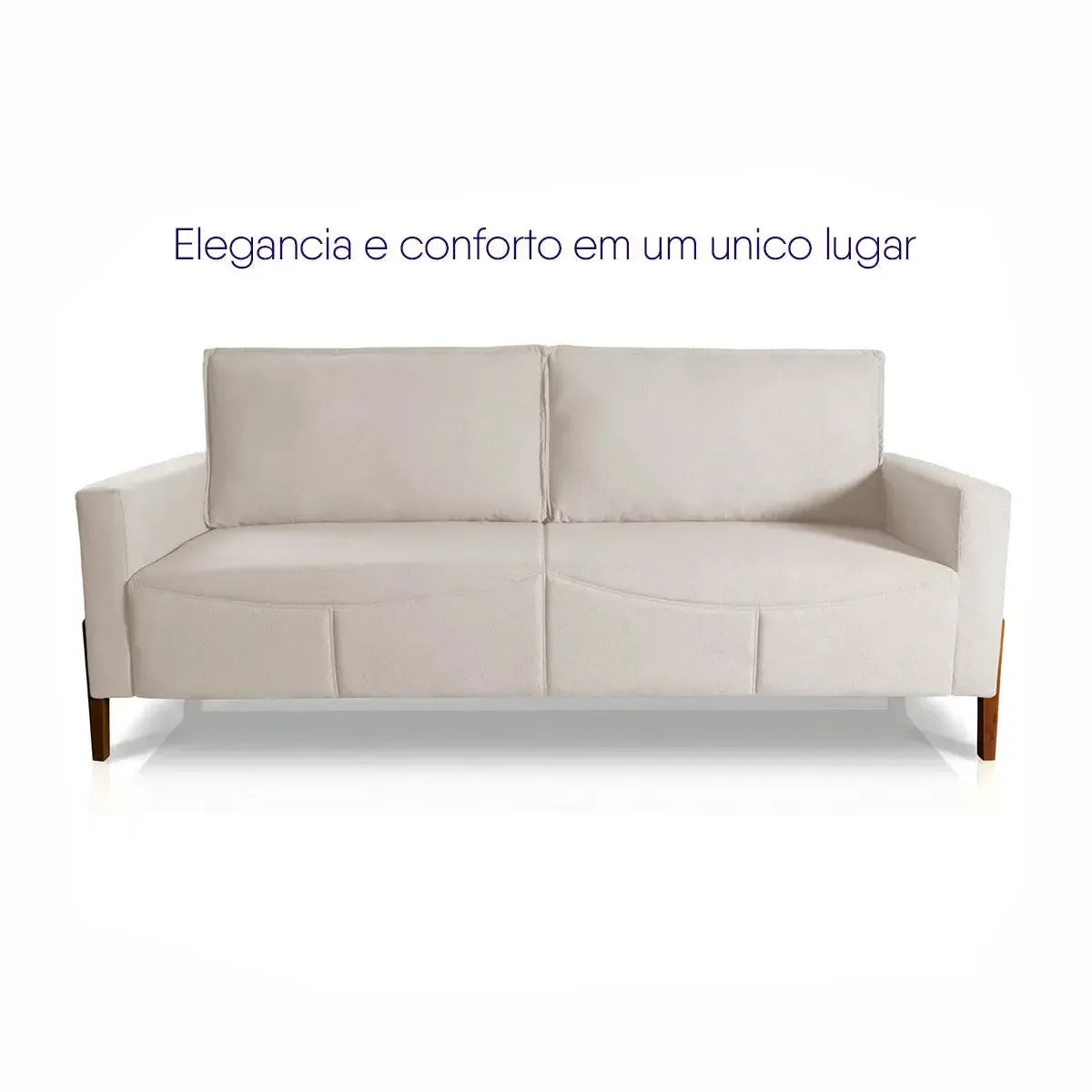 Sofá Living Florença 2,10m Bouclê Off White