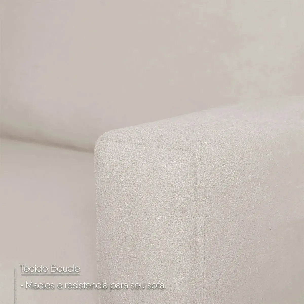 Sofá Living Florença 2,10m Bouclê Off White