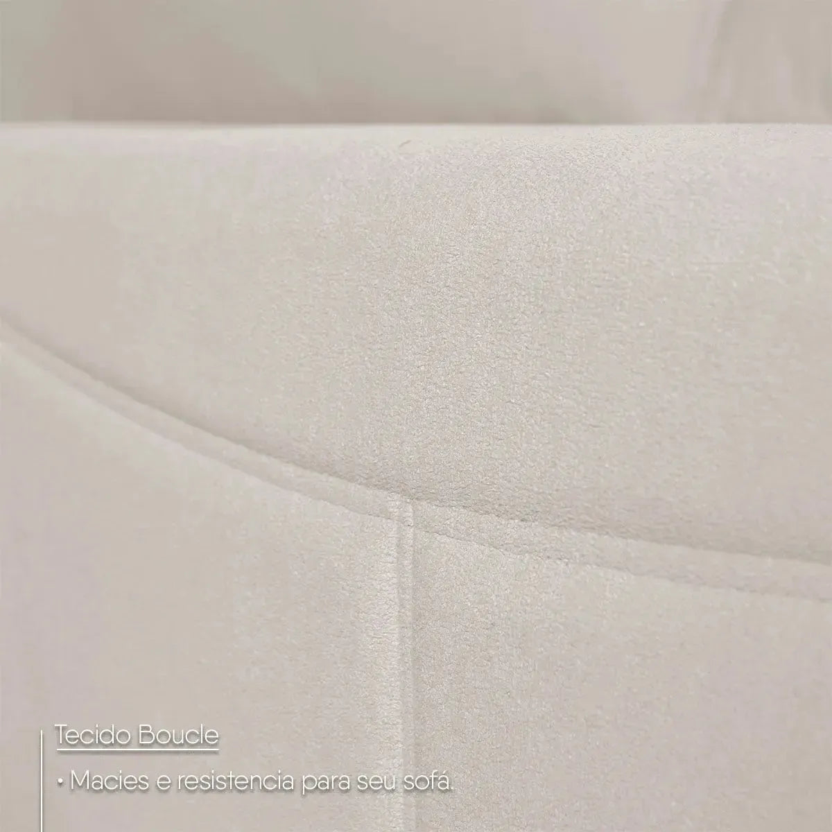 Sofá Living Florença 2,10m Bouclê Off White