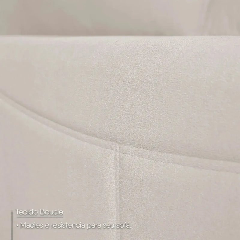 Sofá Living Florença 2,10m Bouclê Off White