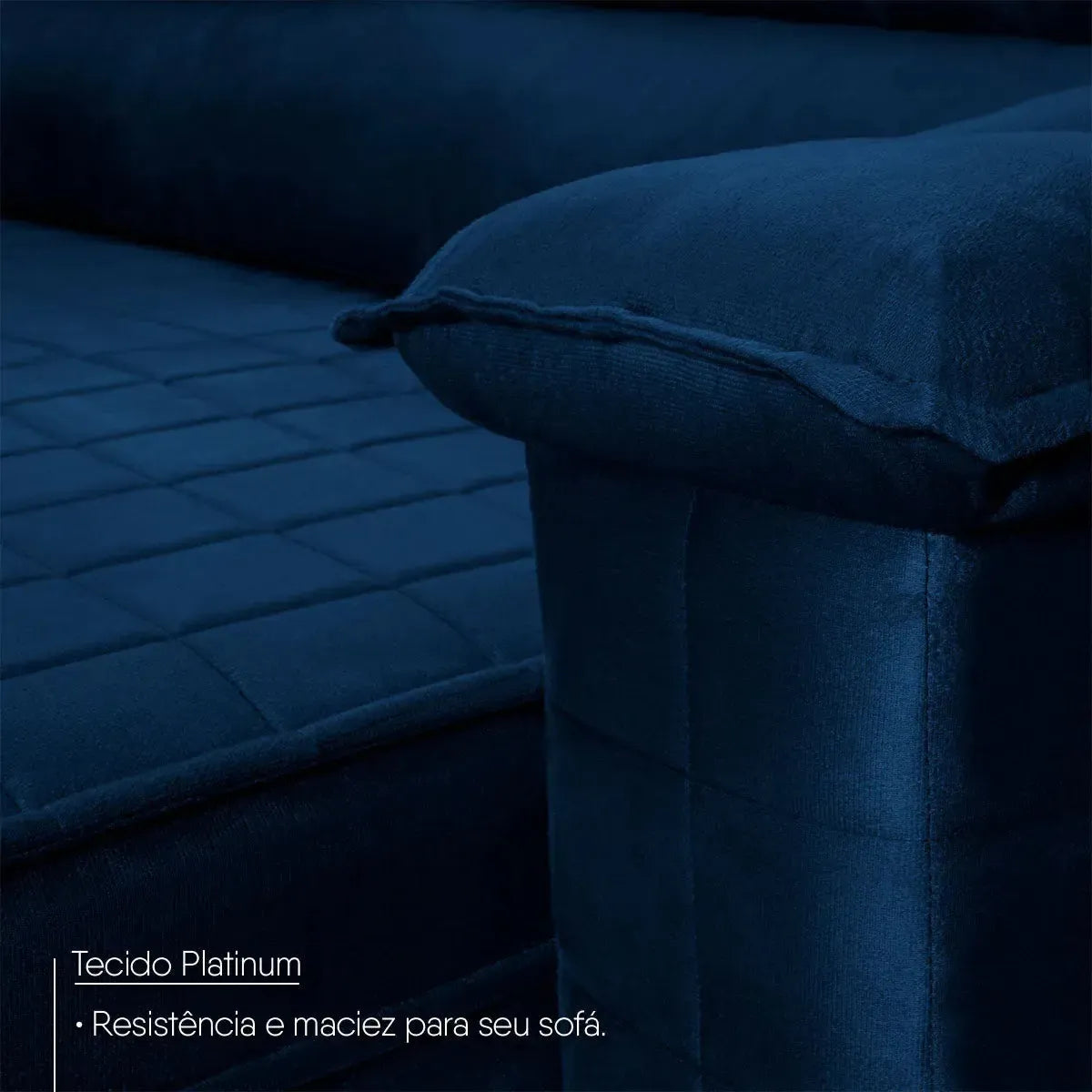 Sofá Retrátil Reclinável 2 lugares com molas 1,50m Quantum Suede Velut Azul