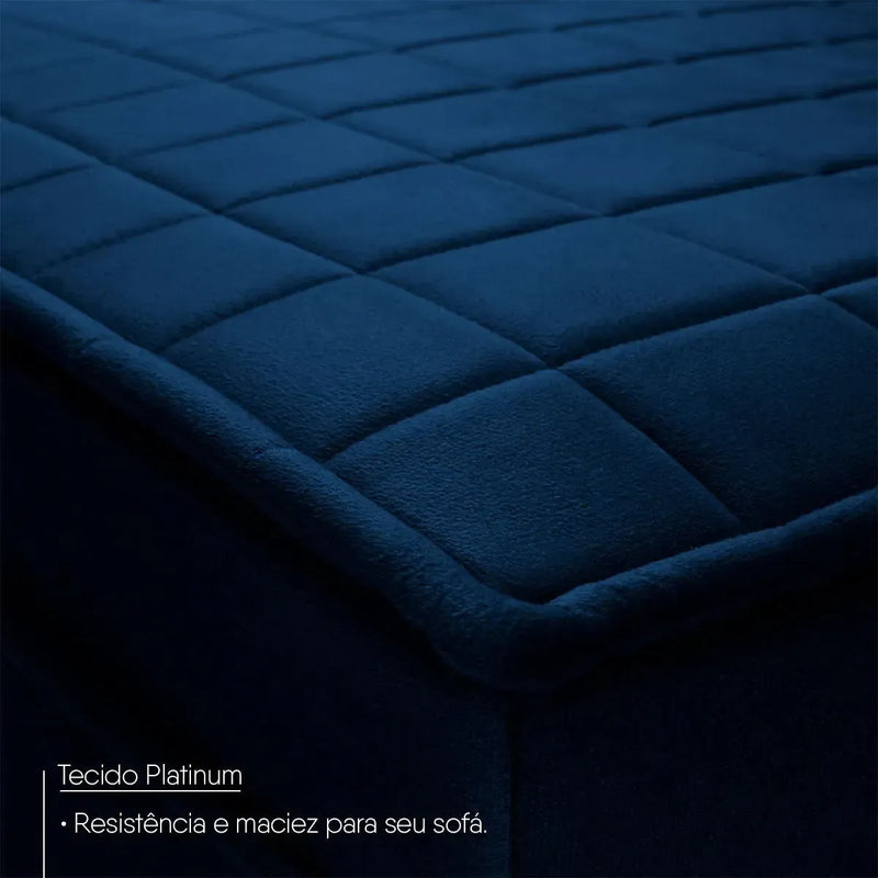 Sofá Retrátil Reclinável 2 lugares com molas 1,50m Quantum Suede Velut Azul
