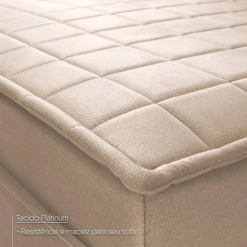 Sofá Retrátil Reclinável 2 lugares com molas 1,50m Quantum Suede Velut Bege