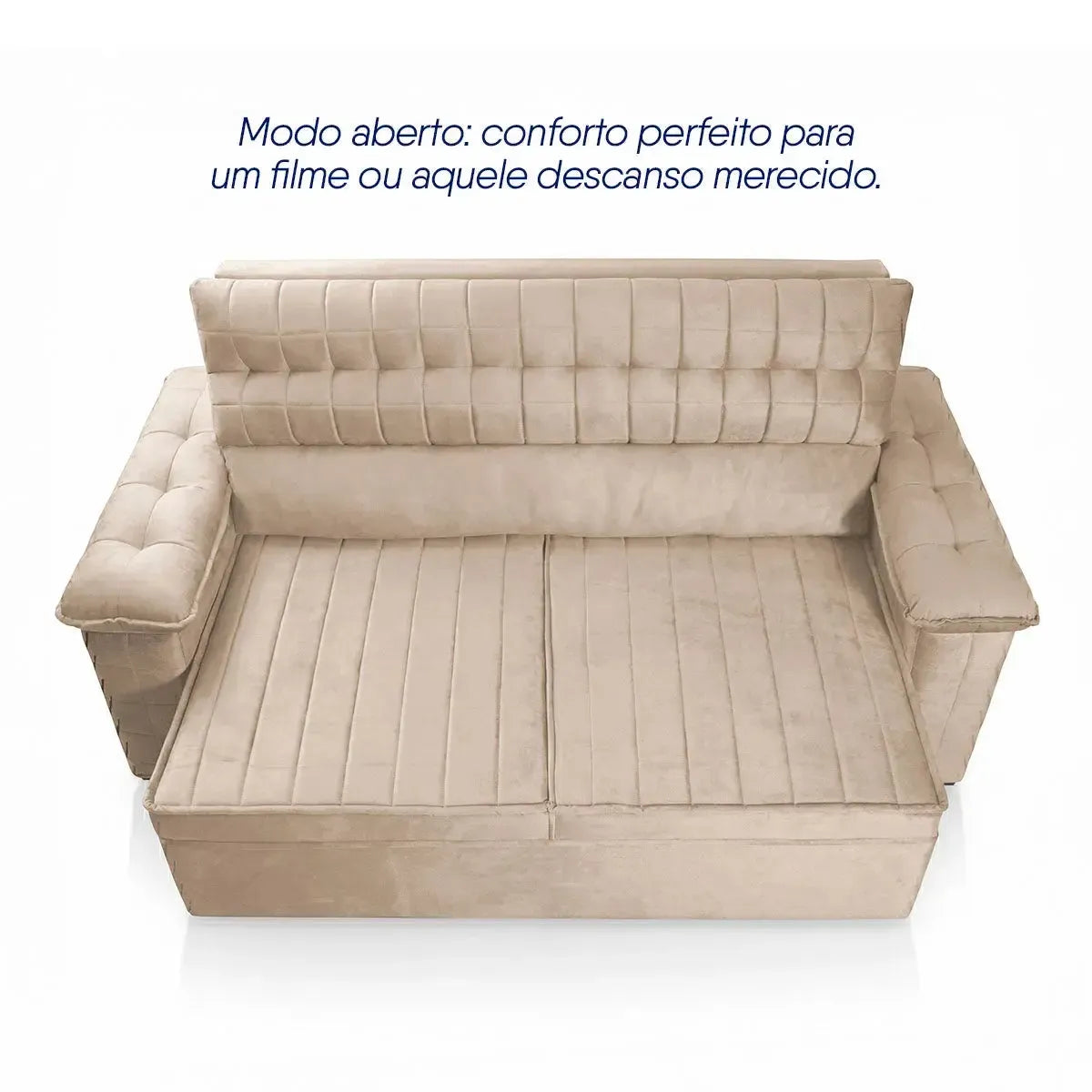 Sofá Retrátil Reclinável 2 lugares com molas 1,50m Quantum Suede Velut Cinza