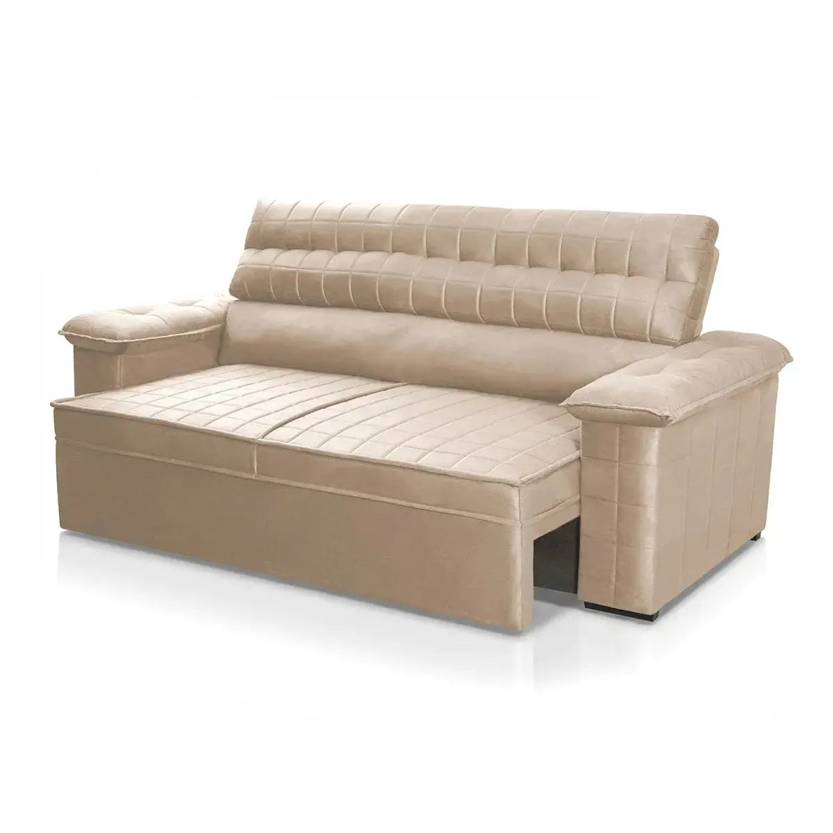 Sofá Retrátil Reclinável 2 lugares com molas 1,50m Quantum Suede Velut Cinza