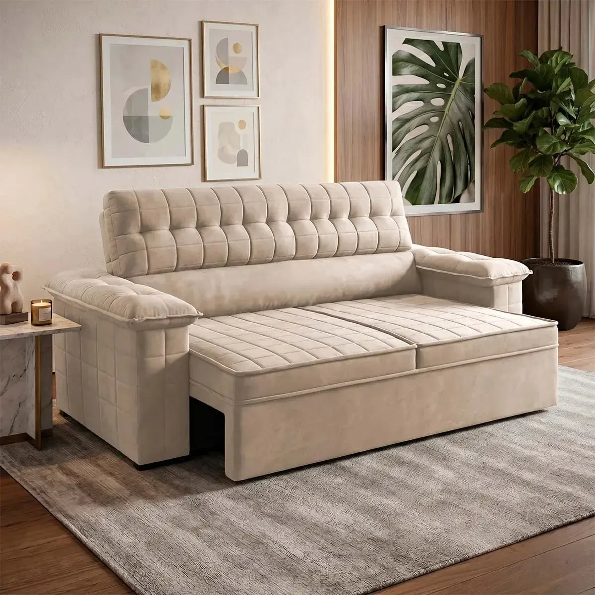 Sofá Retrátil Reclinável 2 lugares com molas 1,50m Quantum Suede Velut Cinza