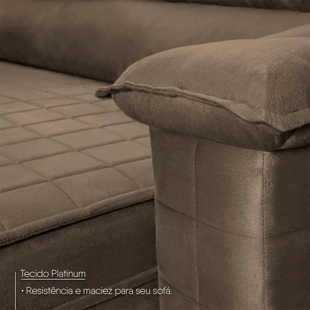 Sofá Retrátil Reclinável 2 lugares com molas 1,50m Quantum Suede Velut Marrom