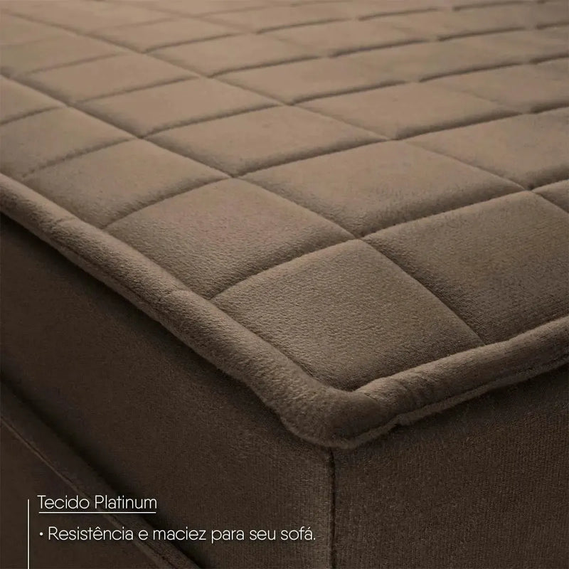 Sofá Retrátil Reclinável 2 lugares com molas 1,50m Quantum Suede Velut Marrom