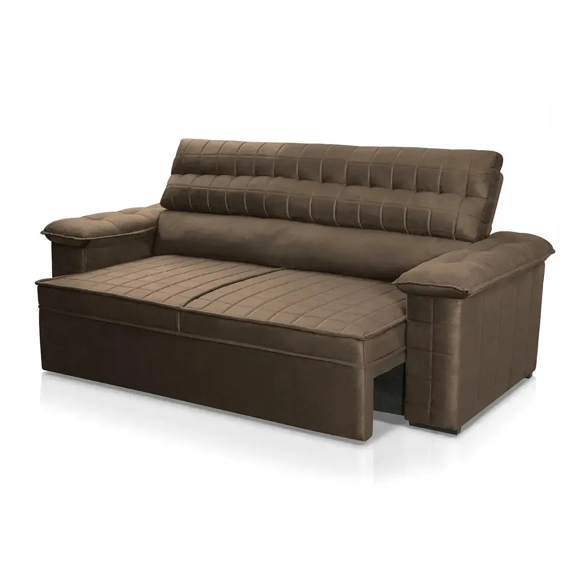 Sofá Retrátil Reclinável 2 lugares com molas 1,50m Quantum Suede Velut Marrom