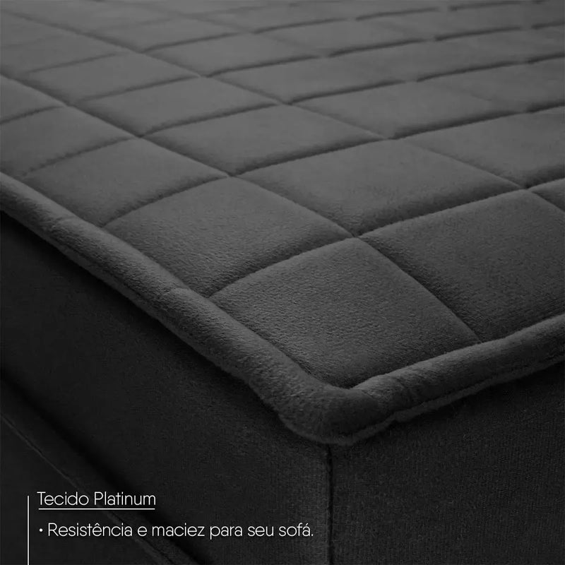 Sofá Retrátil Reclinável 2 lugares com molas 1,50m Quantum Suede Velut Preto