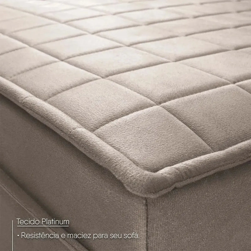Sofá Retrátil Reclinável 2 lugares com molas 1,50m Quantum Suede Velut Tabaco