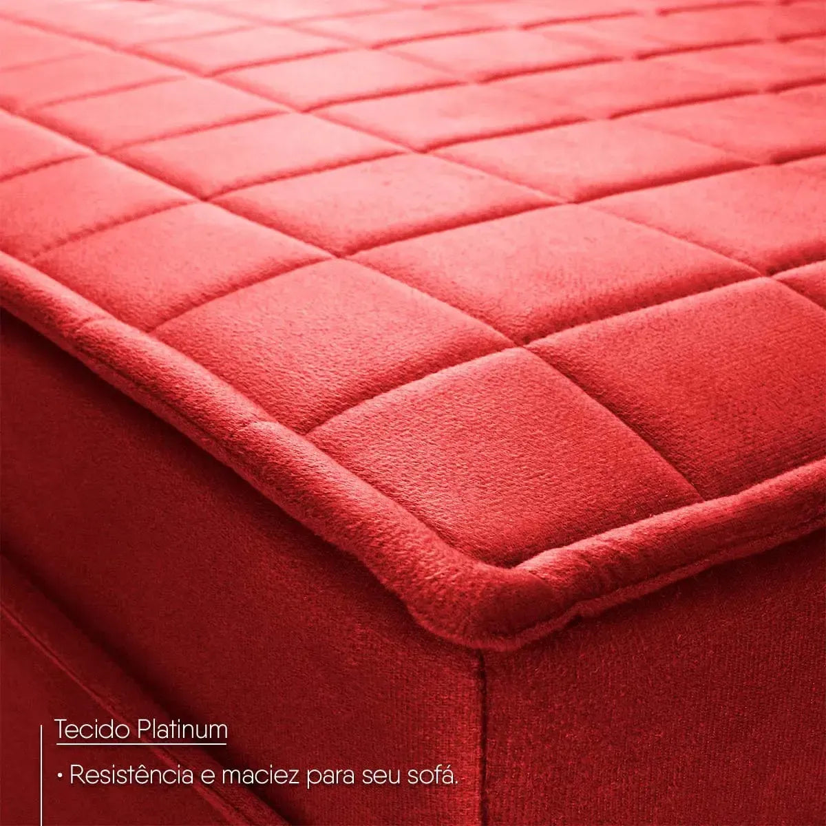 Sofá Retrátil Reclinável 2 lugares com molas 1,50m Quantum Suede Velut Vermelho