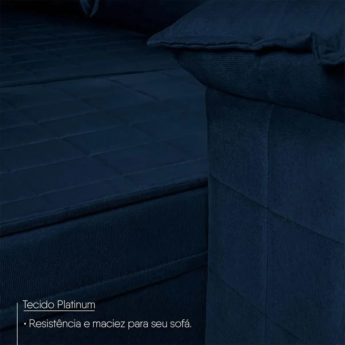Sofá Retrátil Reclinável 2 lugares com molas 1,80m Quantum Suede Velut Azul