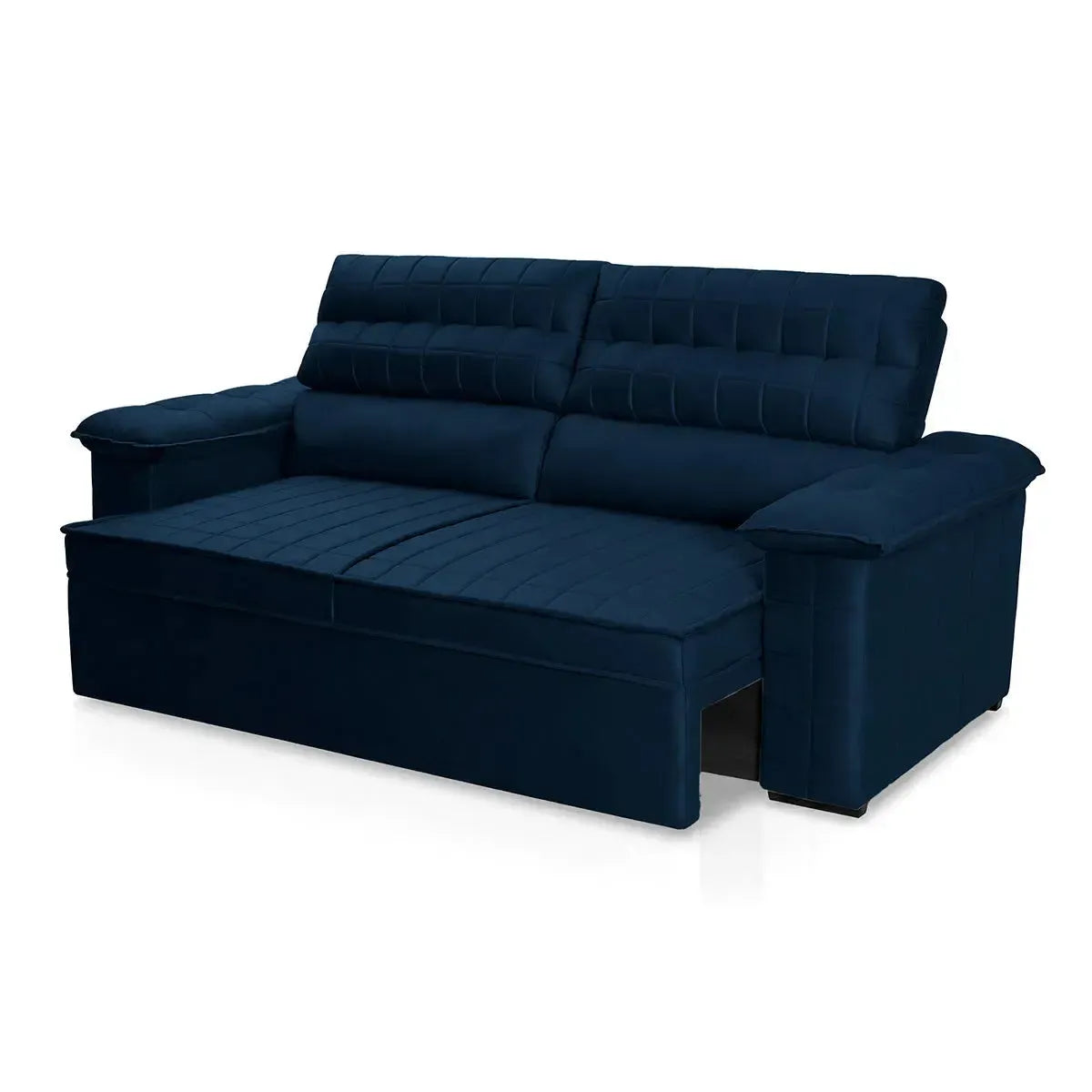 Sofá Retrátil Reclinável 2 lugares com molas 1,80m Quantum Suede Velut Azul