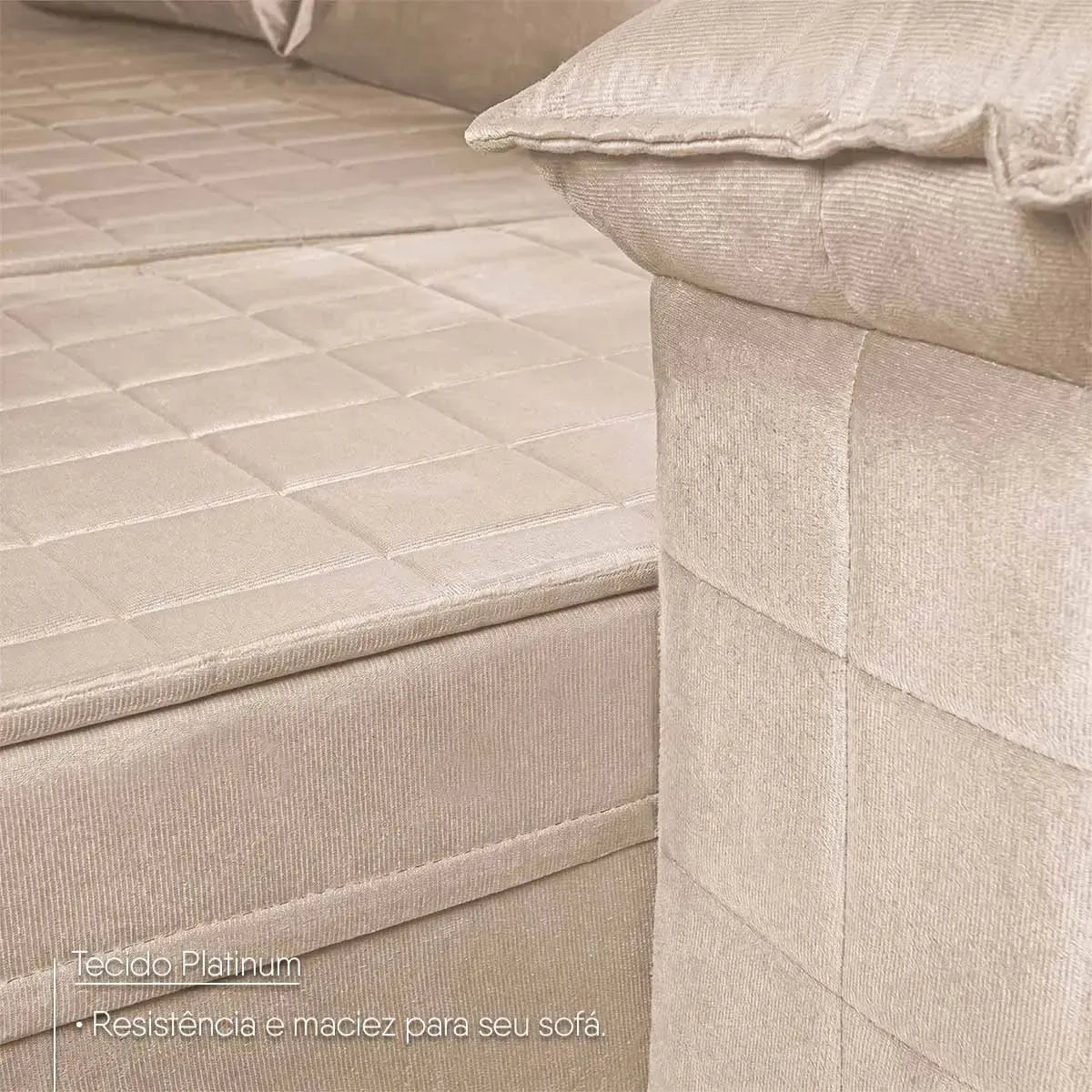 Sofá Retrátil Reclinável 2 lugares com molas 1,80m Quantum Suede Velut Bege