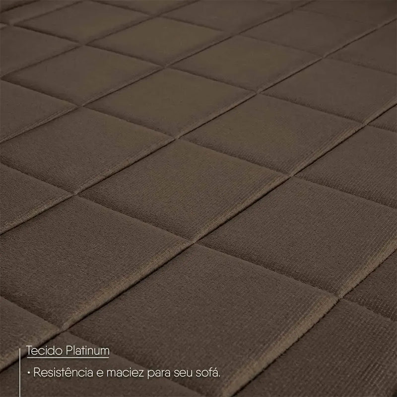 Sofá Retrátil Reclinável 2 lugares com molas 1,80m Quantum Suede Velut Marrom