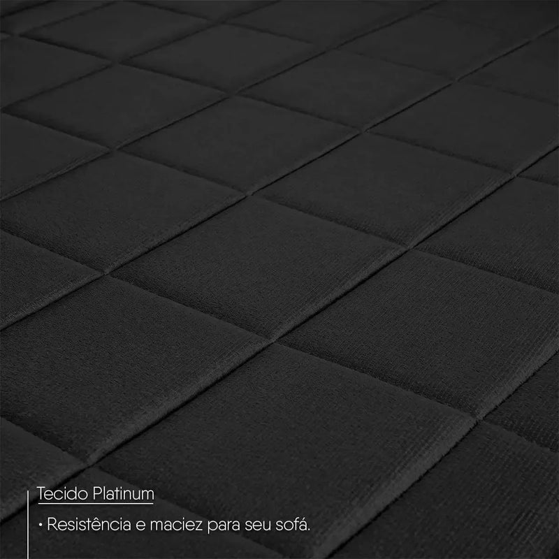 Sofá Retrátil Reclinável 2 lugares com molas 1,80m Quantum Suede Velut Preto