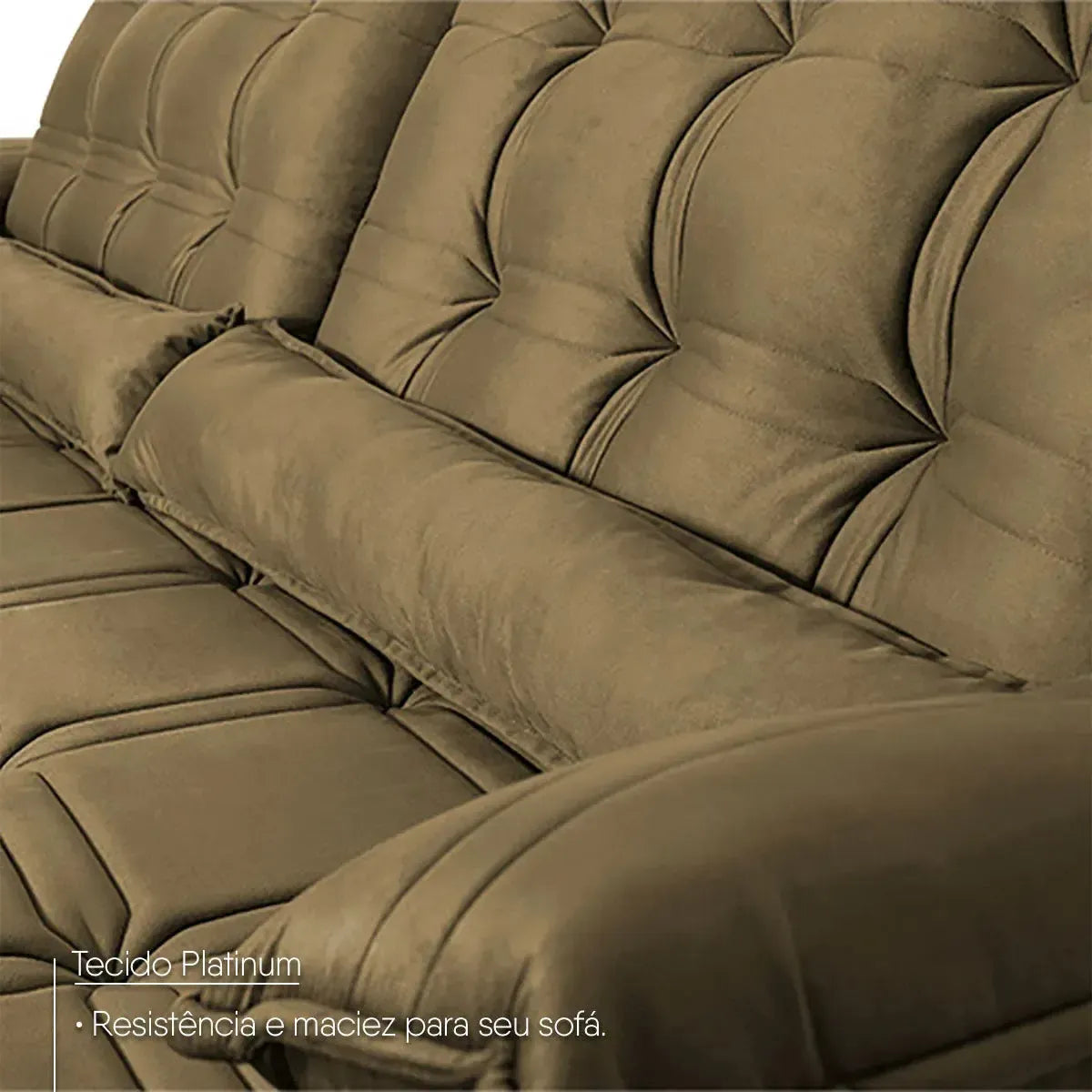 Sofá Retrátil Reclinável 2,50m Ascari Suede Velut Bege molas Ensacadas