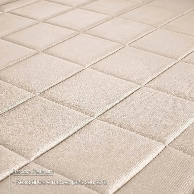 Sofá Retrátil Reclinável 3 lugares com molas 2,00m Quantum Suede Velut Bege