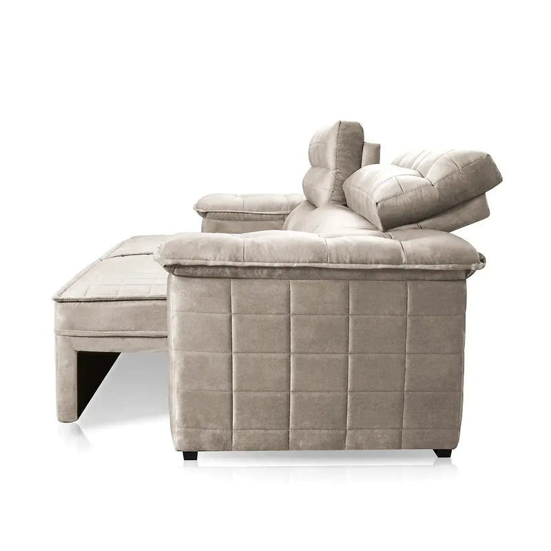 Sofá Retrátil Reclinável 3 lugares com molas 2,00m Quantum Suede Velut Tabaco