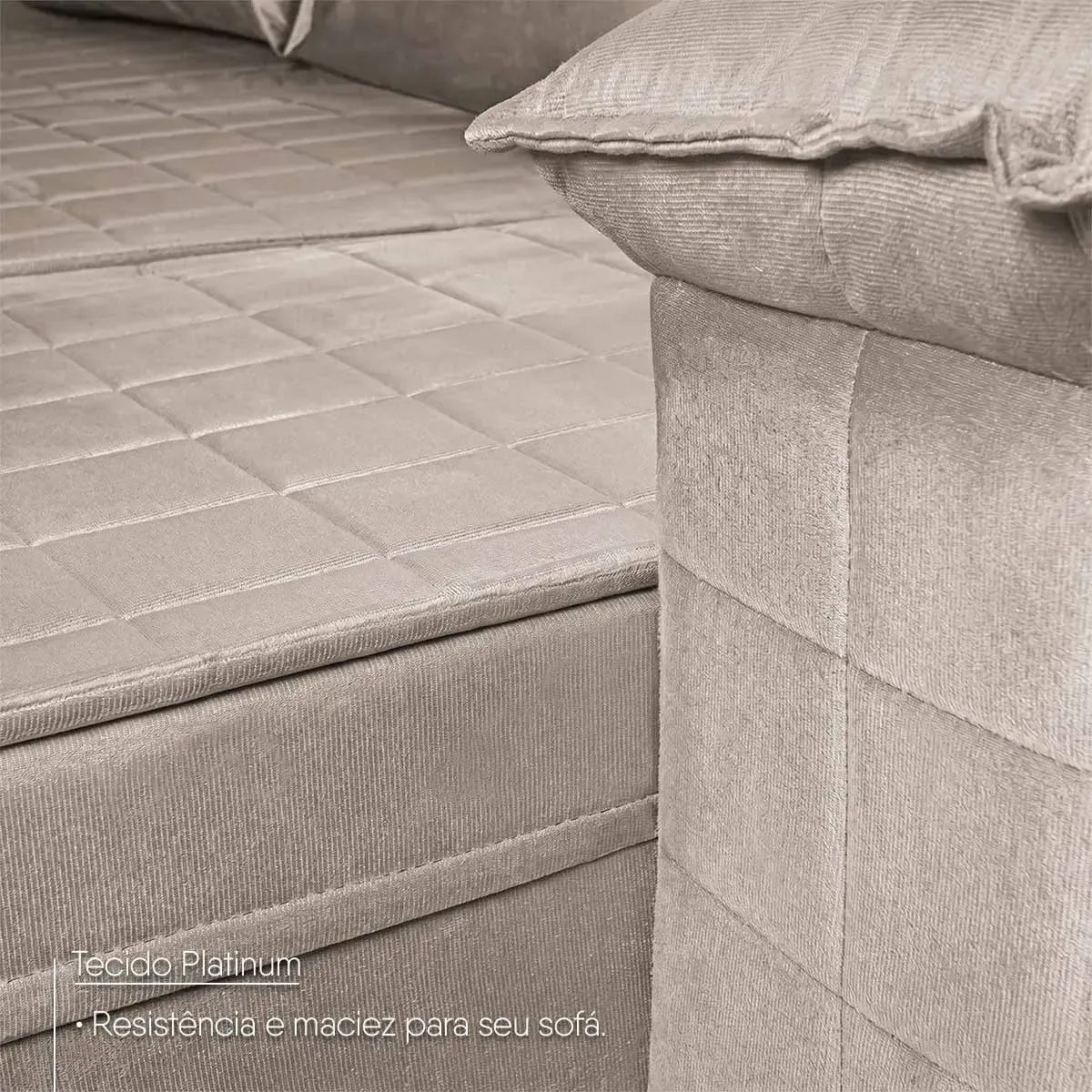 Sofá Retrátil Reclinável 3 lugares com molas 2,00m Quantum Suede Velut Tabaco