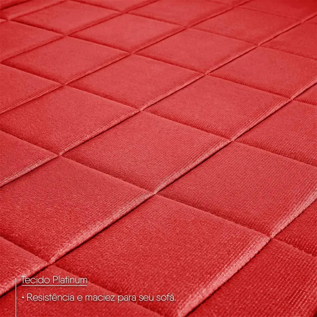 Sofá Retrátil Reclinável 3 lugares com molas 2,00m Quantum Suede Velut Vermelho