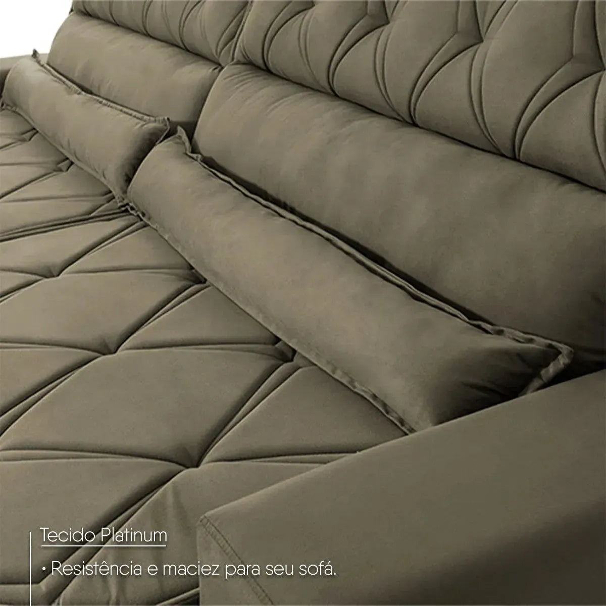 Sofá Retrátil Reclinável 3,00m Albany Suede Velut Tabaco Molas Ensacadas