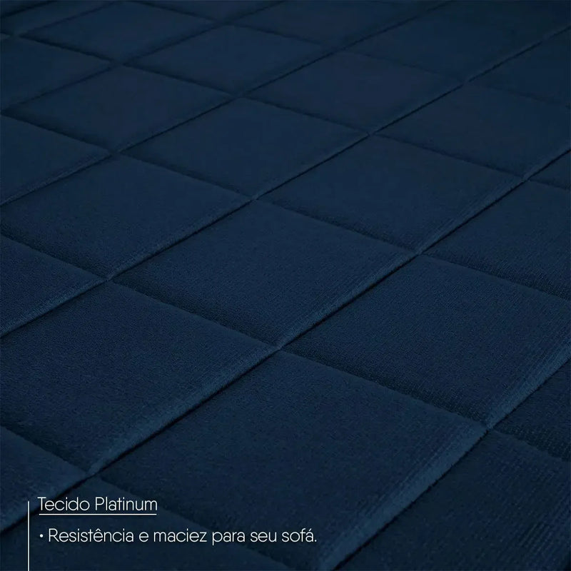 Sofá Retrátil Reclinável 4 lugares com molas 2,30m Quantum Suede Velut Azul