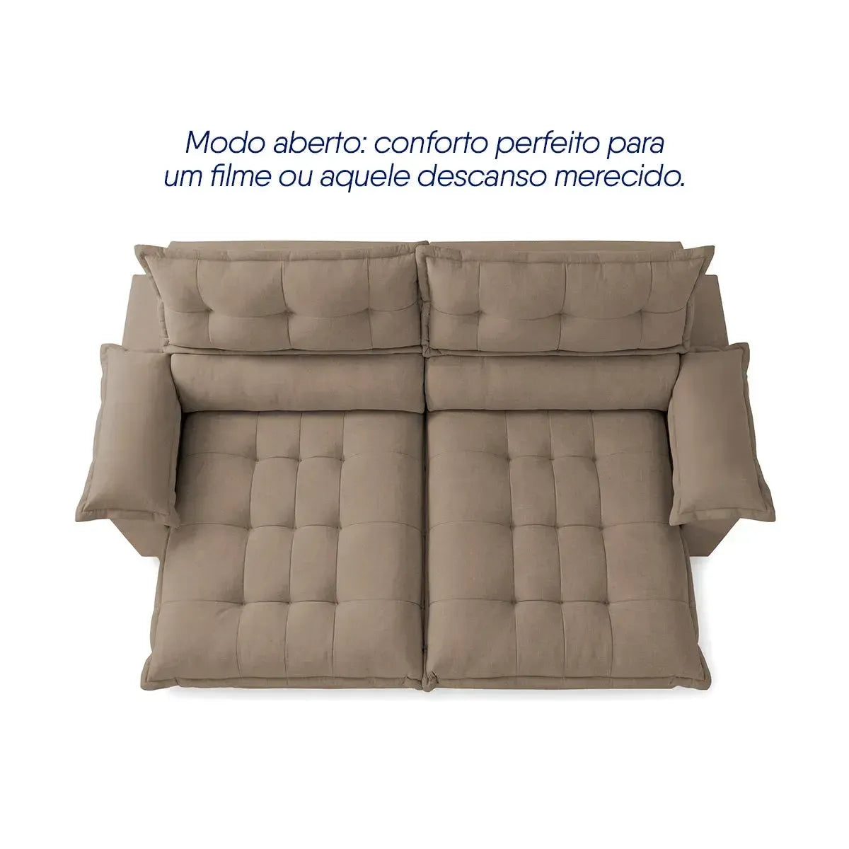 Sofá Retrátil Reclinável Aconchego 2,30m Bouclê Marrom