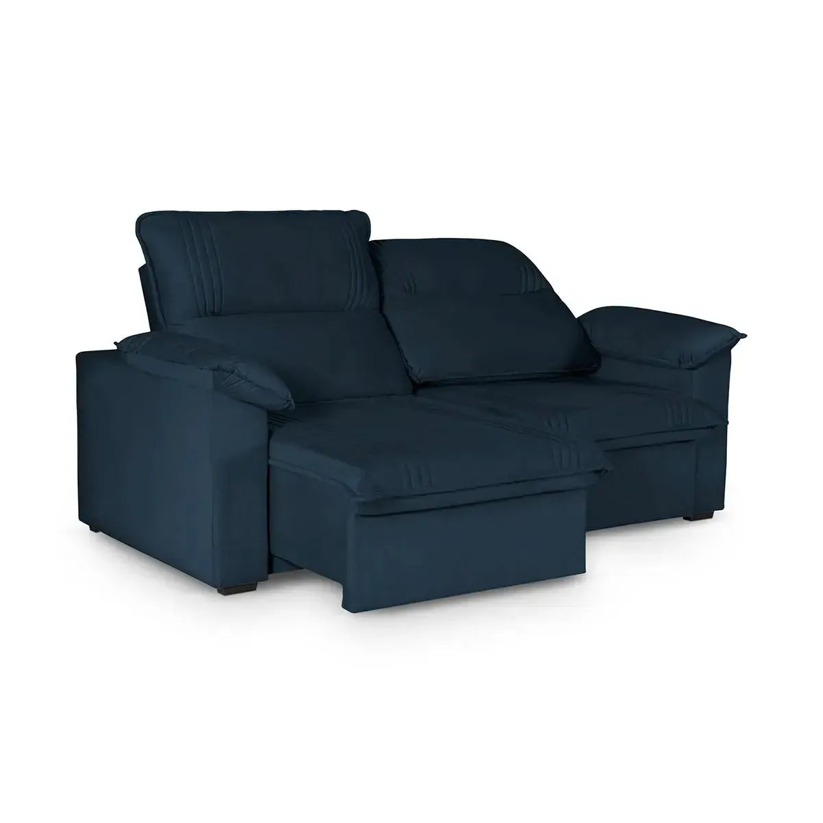 Sofá Retrátil Reclinável America 1,50m Suede Azul