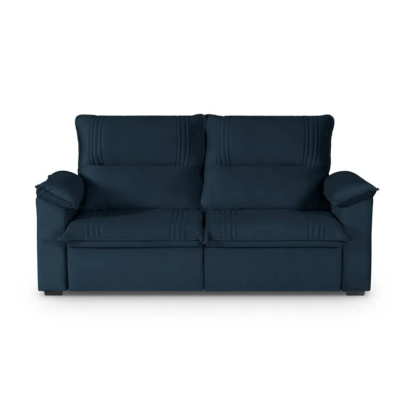 Sofá Retrátil Reclinável America 1,50m Suede Azul
