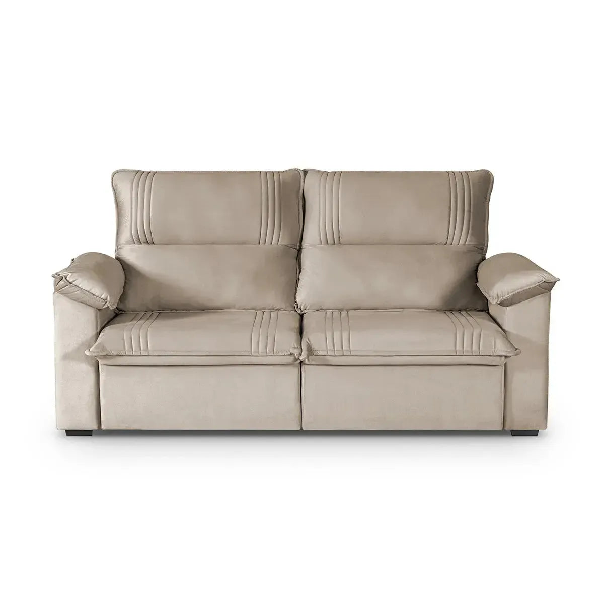 Sofá Retrátil Reclinável America 1,50m Suede Bege