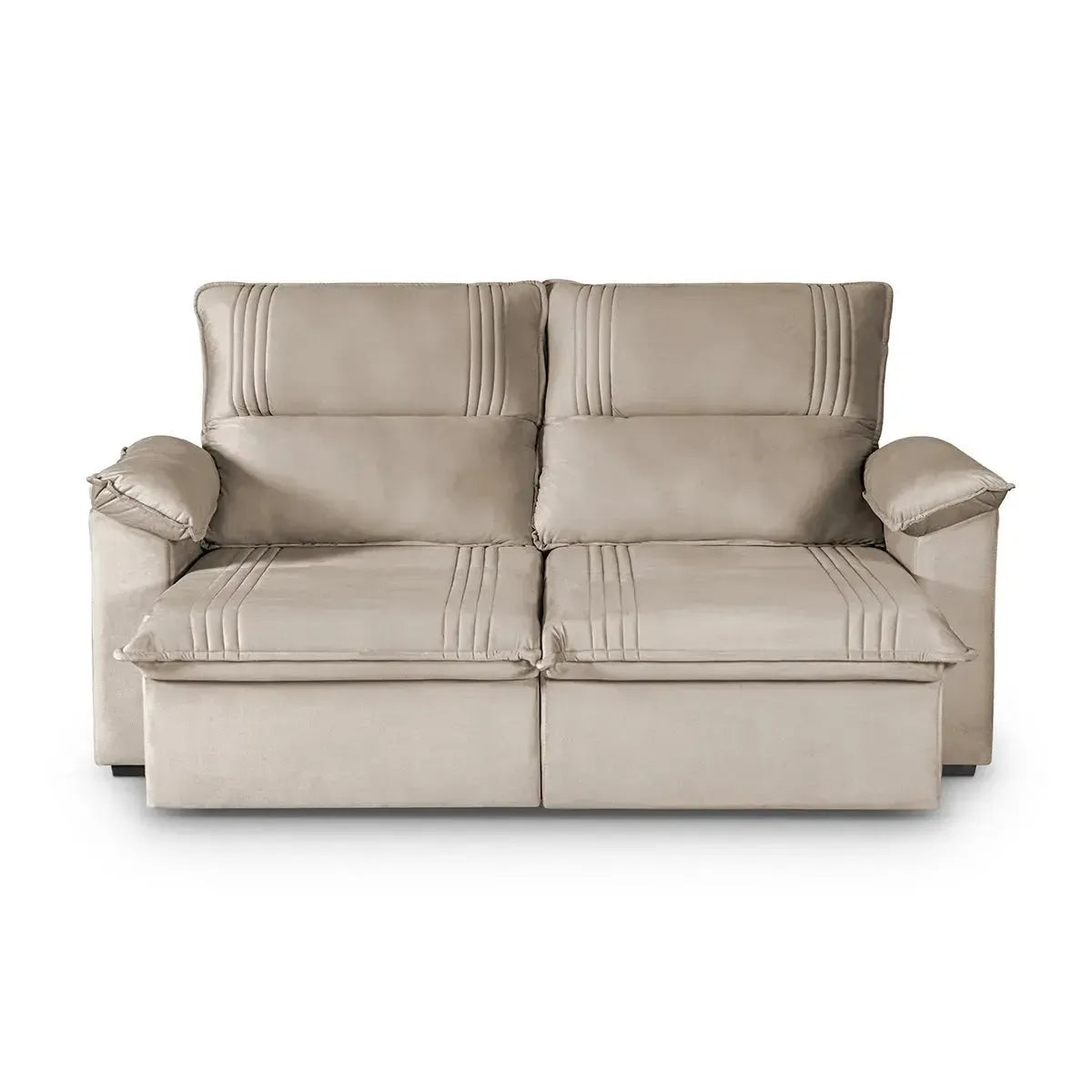 Sofá Retrátil Reclinável America 1,50m Suede Bege