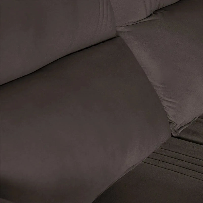 Sofá Retrátil Reclinável America 1,50m Suede Marrom