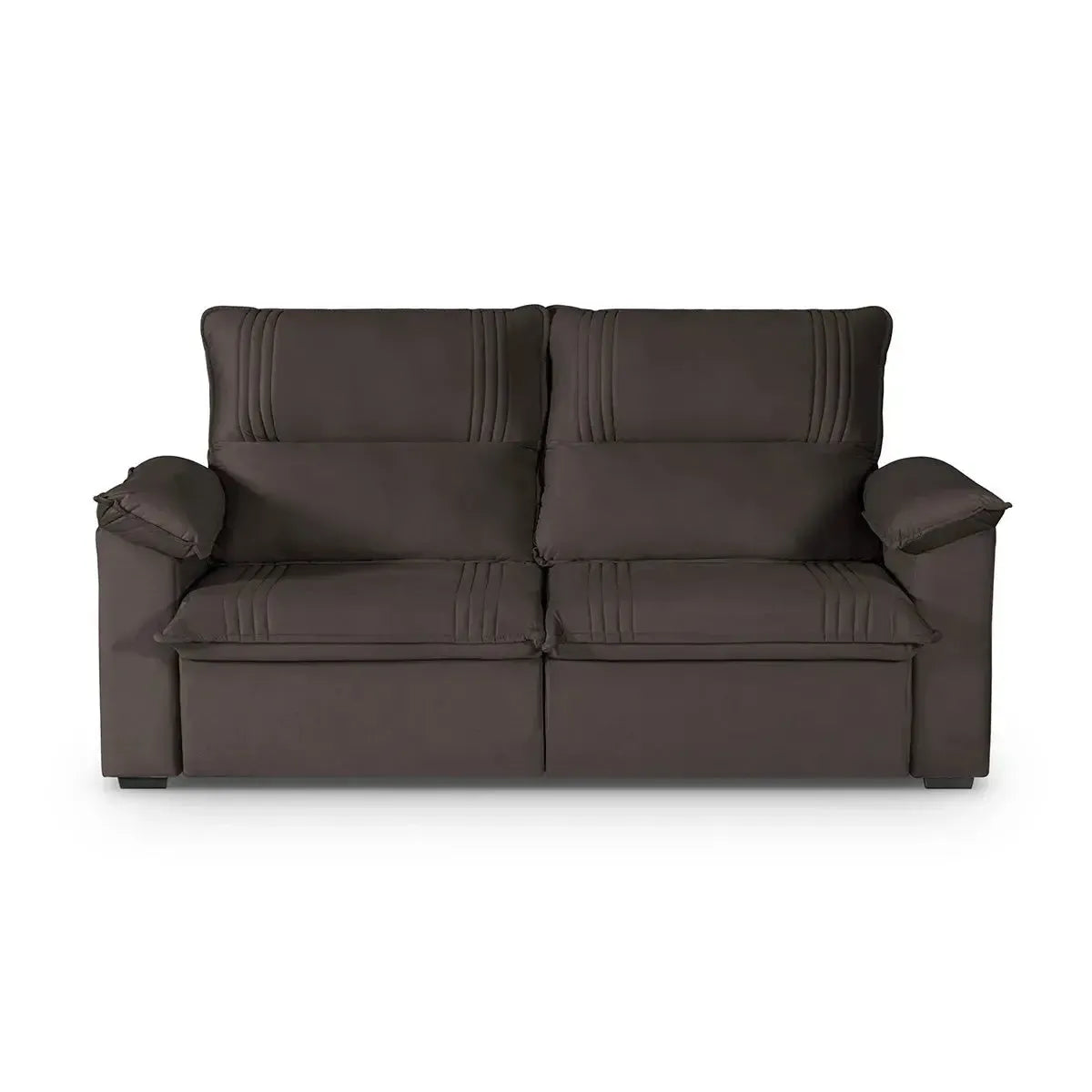 Sofá Retrátil Reclinável America 1,50m Suede Marrom