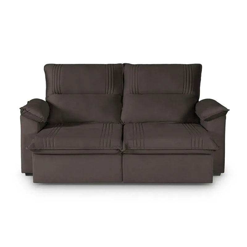 Sofá Retrátil Reclinável America 1,50m Suede Marrom