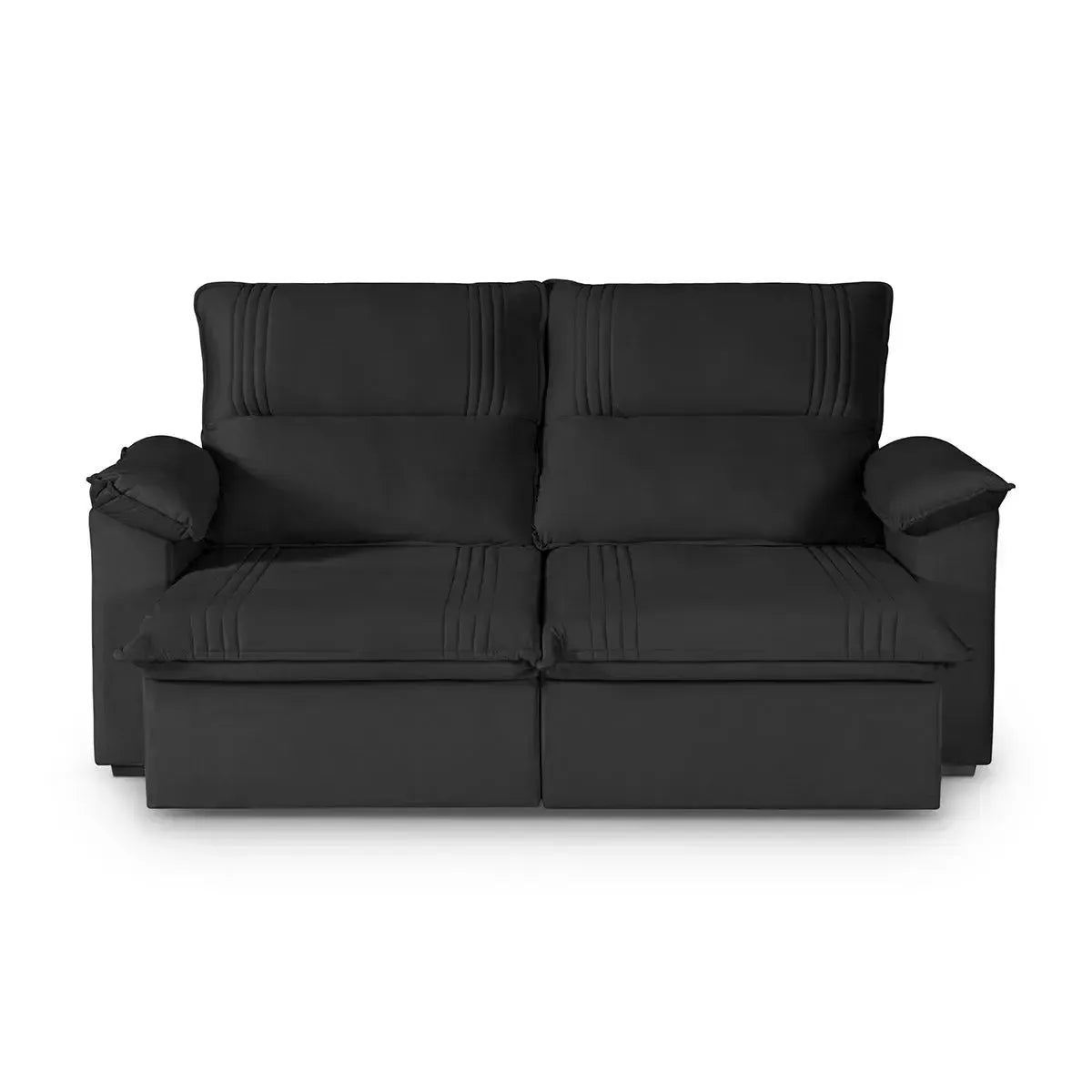 Sofá Retrátil Reclinável America 1,50m Suede Preto