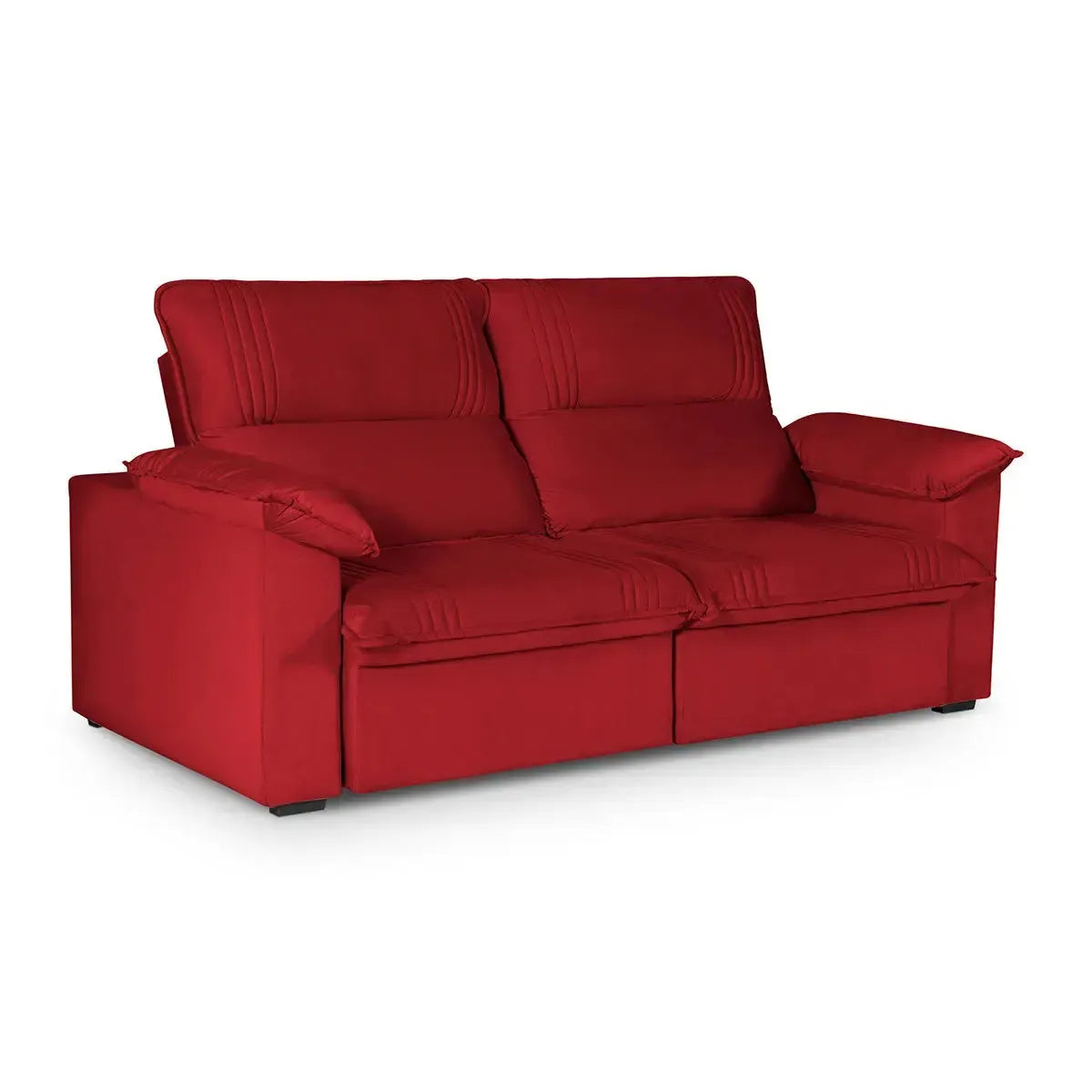 Sofá Retrátil Reclinável America 1,50m Suede Vermelho