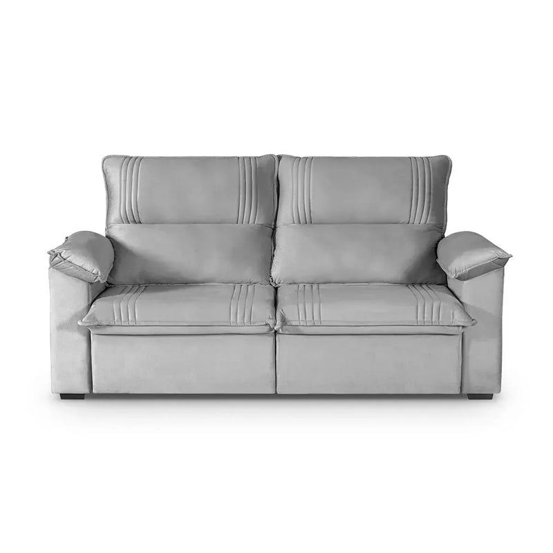 Sofá Retrátil Reclinável America 1,80m Suede Cinza