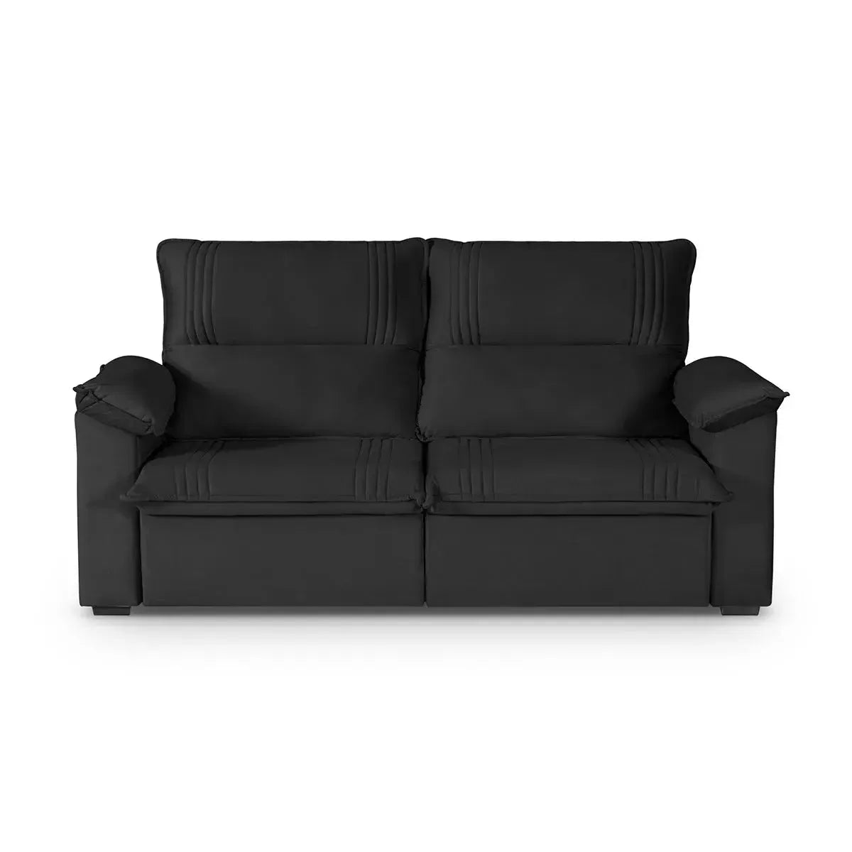 Sofá Retrátil Reclinável America 1,80m Suede Preto