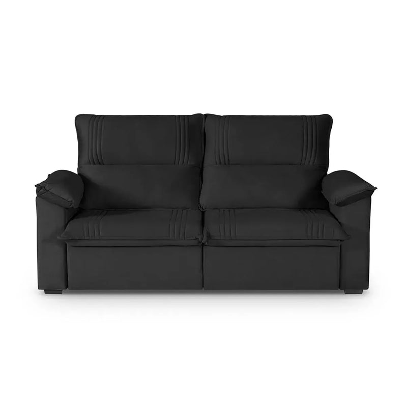 Sofá Retrátil Reclinável America 1,80m Suede Preto