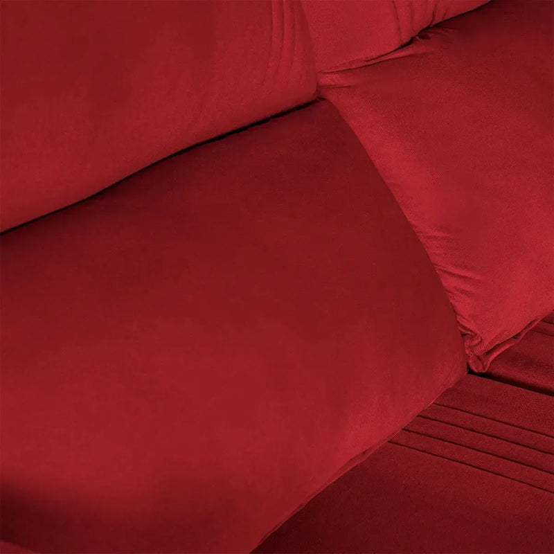 Sofá Retrátil Reclinável America 1,80m Suede Vermelho