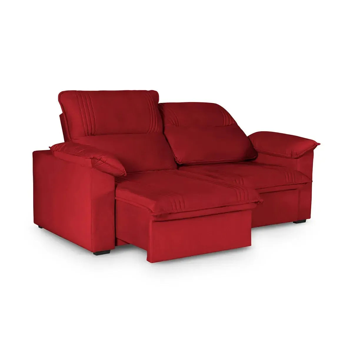 Sofá Retrátil Reclinável America 1,80m Suede Vermelho