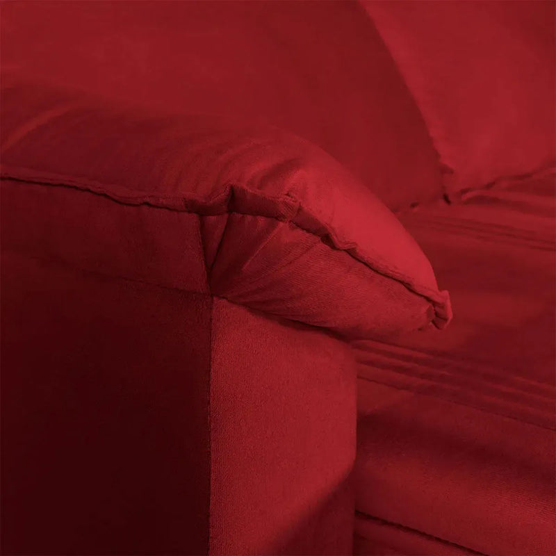 Sofá Retrátil Reclinável America 1,80m Suede Vermelho