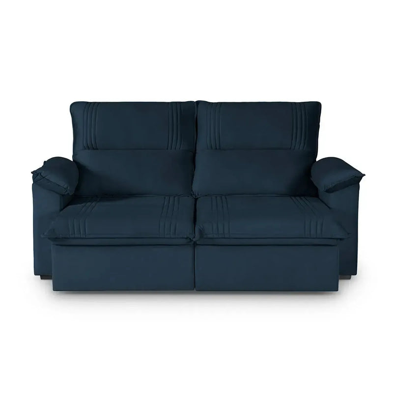 Sofá Retrátil Reclinável America 2,00m Suede Azul